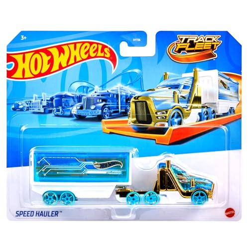 Hot Wheels interchange trailers demonstrate interchangeable trailer feature.