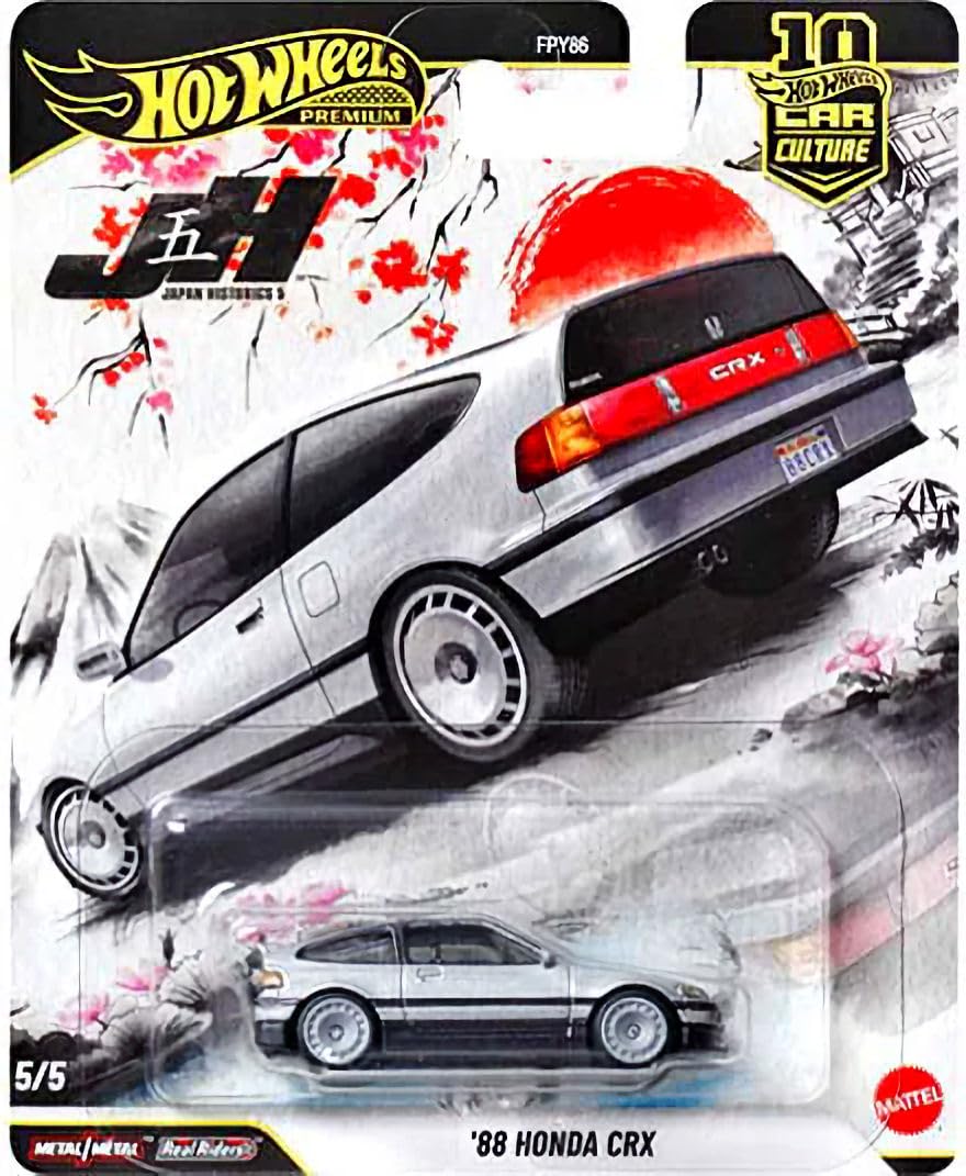 Hot Wheels Japan Historics Honda CRX 88 features crisp graphics and detailed wheel design