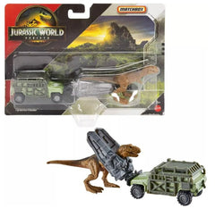 Hot Wheels Jurassic World Rebirth Tyranno-Hauler with T. rex figure for imaginative play