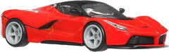 Hot Wheels LaFerrari red top view highlighting glossy finish.