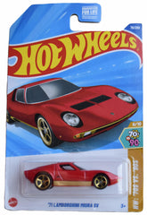Hot Wheels Lamborghini Miura SV 1:64 red die-cast—ideal for display and collection