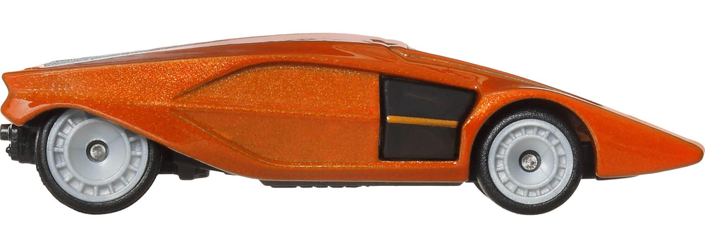 Hot Wheels Lancia Stratos Zero metal body and chassis close-up, durable build.