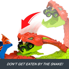 Hot Wheels slam launch action showing Bone Shaker speed for dynamic play