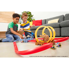 Bowser figure blocking the track adds a challenging obstacle.
