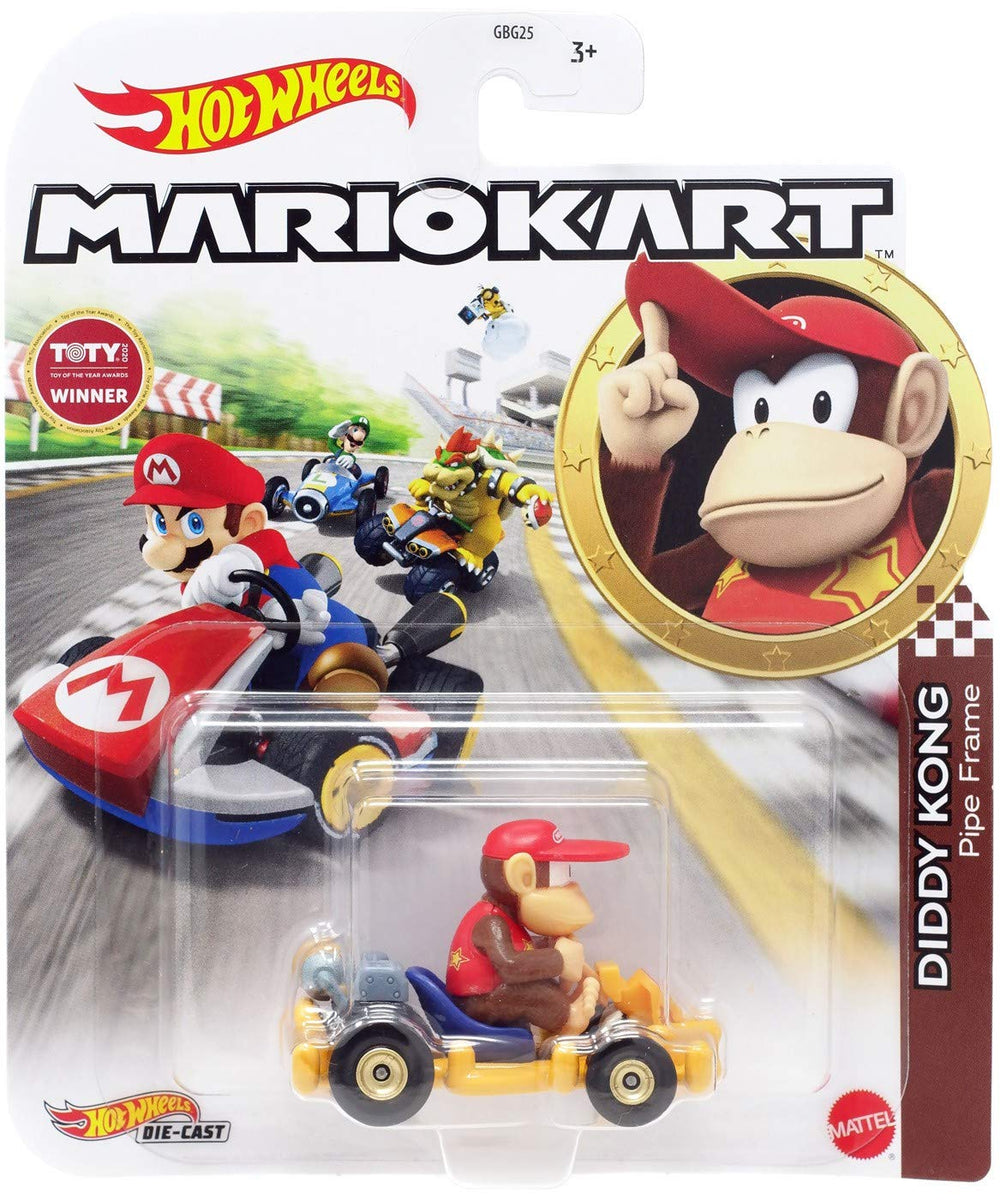 Hot Wheels Mario Kart Diddy Kong Pipe Frame die-cast model for fast racing and display