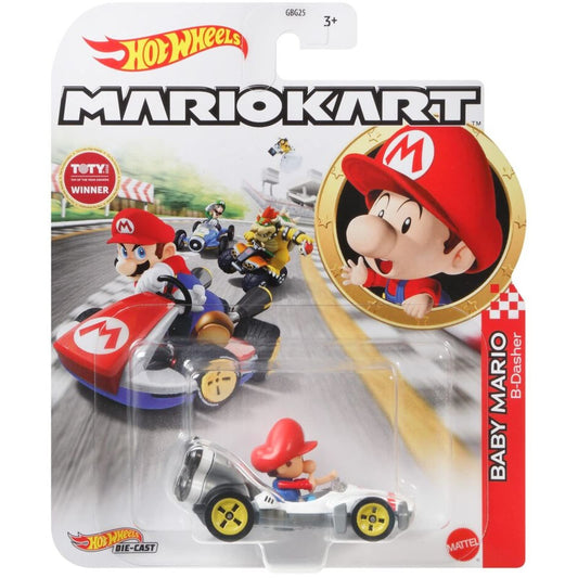 Hot Wheels Mario Kart Mario 1:64 die-cast kart for imaginative racing and play