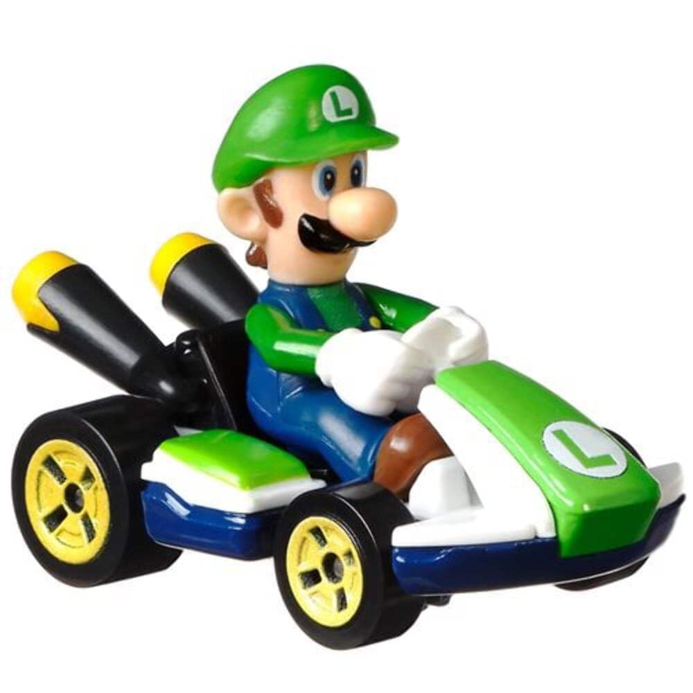Hot Wheels Mario Kart Toad 164 rear view showcases authentic kart silhouette