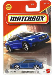 Hot Wheels Matchbox Subaru WRX S4 STI blue 1:64 diecast car for display and collection