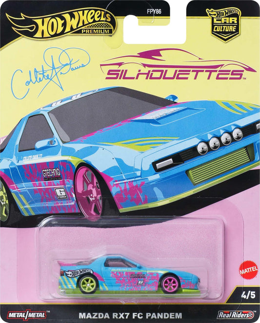 Hot Wheels Mazda RX-7 FC Pandem silhouette with Real Riders tires for display and collection