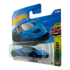 Hot Wheels McLaren W1 blue Exoticars 5/10 model for avid collectors