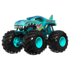 Hot Wheels Mega Wrex 2023 wheel-action close-up shows grippy tires for action