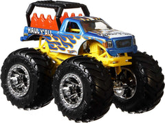 Hot Wheels Monster Trucks 4-Pack truck 1 view emphasizes giant wheels and bold graphics.