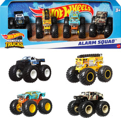 Hot Wheels Monster Trucks 4-pack inside a window box showing vibrant decos for gifting inspiration