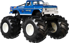 Close-up of dramatic crash-ready action with Hot Wheels oversized monster trucks.