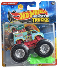 Hot Wheels Fruit Smasher Snack Pack with crushed car for imaginative play.