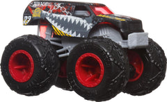 Hot Wheels Monster Trucks window box display showcases bold decos and details.