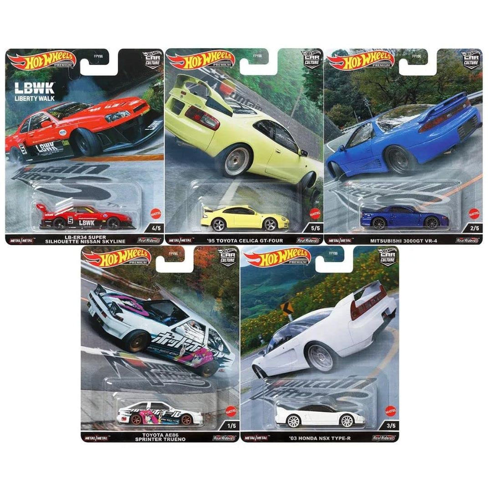 Hot Wheels Mountain Drifters Toyota AE86 Sprinter Trueno White, ideal for shelf display