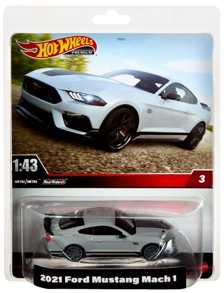 Hot Wheels Mustang Mach 1 gray front view for display and collection.