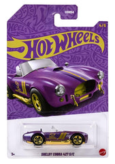 Hot Wheels Pearl and Chrome Shelby Cobra 427 S/C in purple, ideal for display and collection.