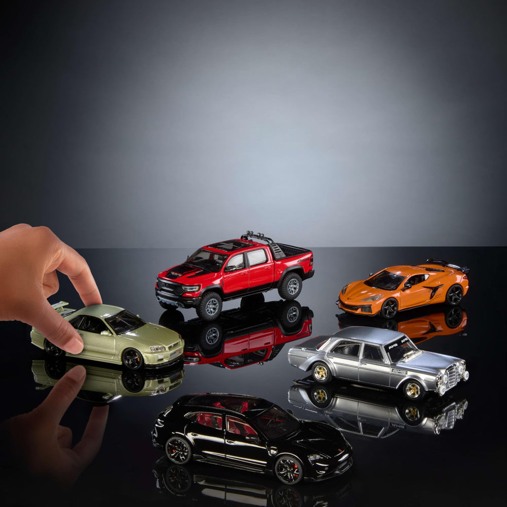 Hot Wheels Premium 1:43 scale vehicle rear detail with metal body aesthetics.