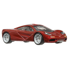 Hot Wheels McLaren F1 1:64 top view reveals authentic detailing and deco.