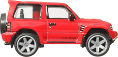 Hot Wheels Pajero Evolution Terra Trek metal body and chassis highlight sturdy build.