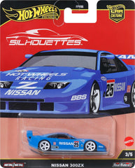 Hot Wheels Nissan 300GTX silhouettes for display and collection