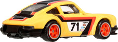 Hot Wheels premium car culture packaging art enhances display appeal.