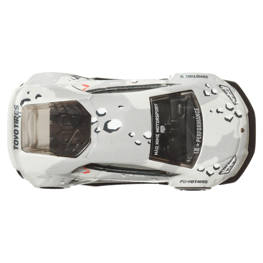 Hot Wheels LB-Works Lamborghini Huracan metal body and chassis detail.