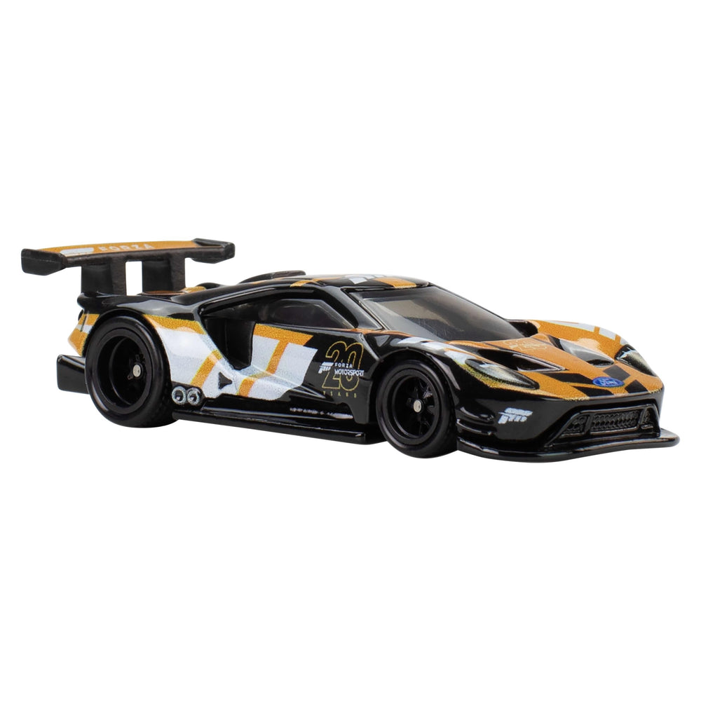 Hot Wheels Premium Pop Culture Forza 2016 Ford GT side view displaying detailed livery for display