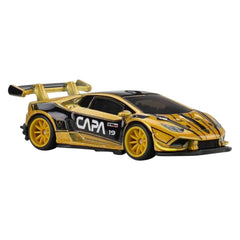 Hot Wheels Premium Pop Culture Lamborghini Huracán LP620-2 Real Riders tires for realism.