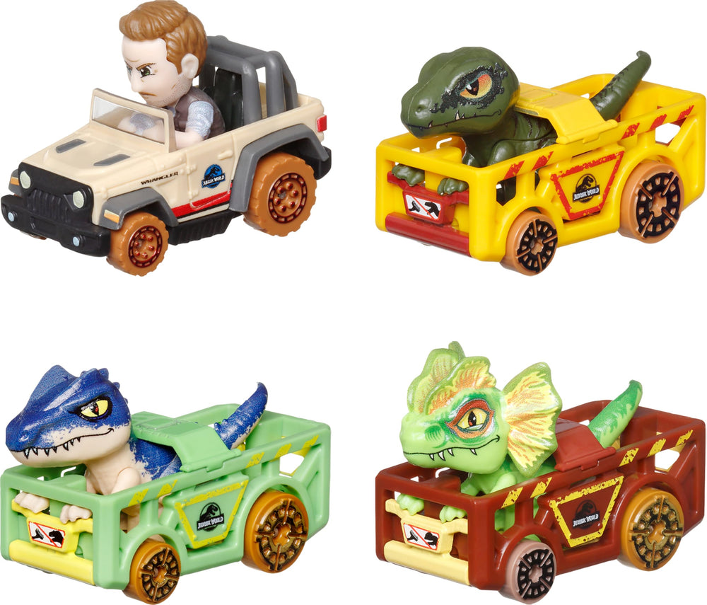 Hot Wheels RacerVerse Allosaurus die-cast car expands Jurassic World storytelling.
