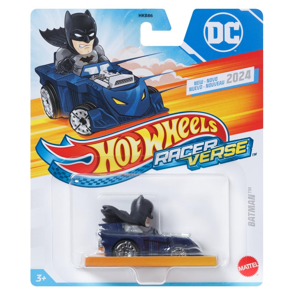 Hot Wheels RacerVerse Batman Batmobile 1:64 die-cast vehicle for track racing.