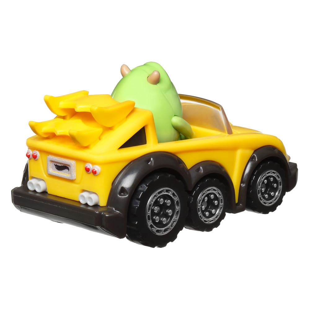 Hot Wheels RACERVERSE Mike Wazowski detail decals showcase licensed branding on the car.