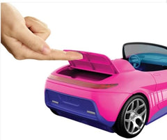 Trunk opens for storing road trip accessories in the Hot Wheels RC Barbie.