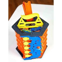 Hot Wheels Roll Out Raceway finish line highlighting the winner during a race