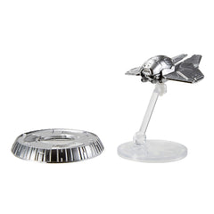 Hot Wheels Death Star build piece enabling interactive display with other ships.