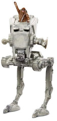 Hot Wheels Star Wars AT-ST with Chewbacca display model for collectors and fans.