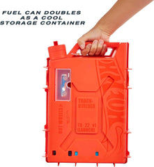 Compact fuel can case keeps pieces organized and portable