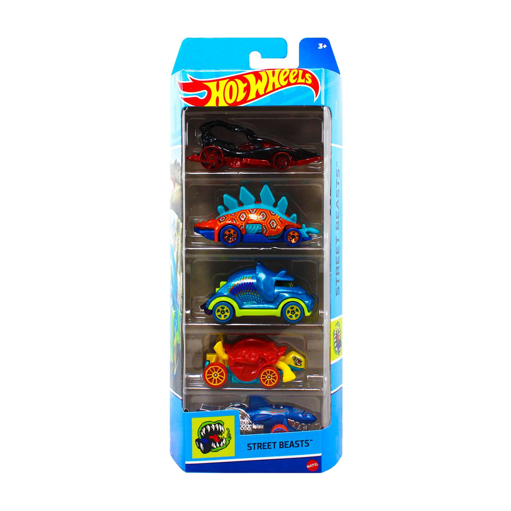 Hot Wheels Street Beasts 5 Pack front view for display and collection