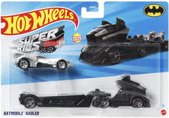 Hot Wheels Super Rigs Batmobile Hauler with Batmobile, ideal for imaginative play and display.