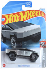 Hot Wheels Tesla Cybertruck rolling metal silver die-cast model for display and play