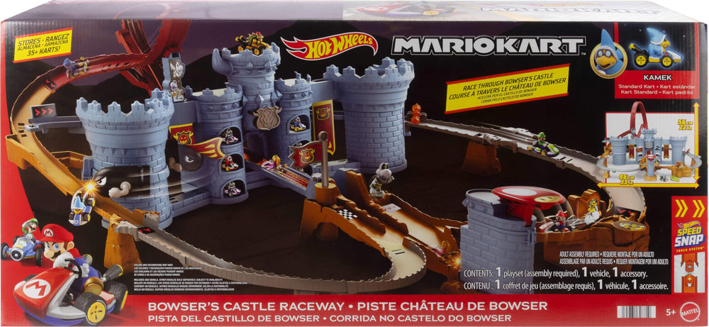 Hot Wheels track folds for compact storage and quick cleanup.