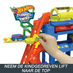 Hot Wheels Tunl Twist Car Wash foam roller adds playful texture during playtime