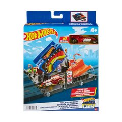 Hot Wheels unboxed view shows packaging and included vehicle for quick setup
