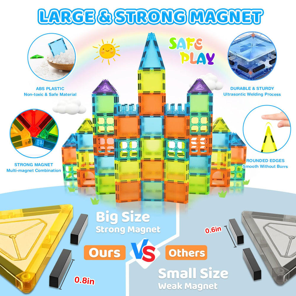 Colorful square and triangle pieces enable 2D and 3D designs