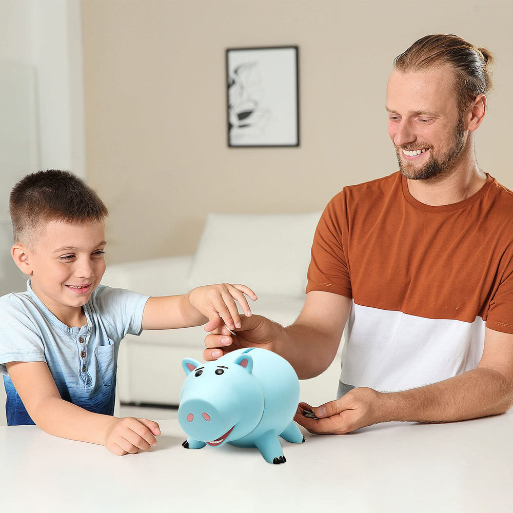 HOTFUN Hamm piggy bank blue packaging display as a gift
