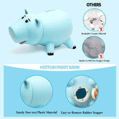 HOTFUN Hamm piggy bank blue top view with coin slot