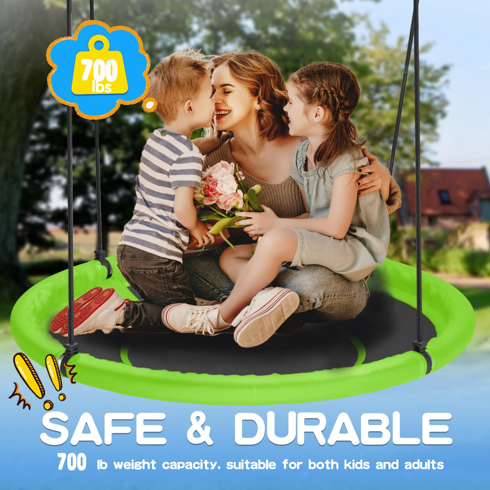 Hotjump saucer swing mounted on tree with sturdy support