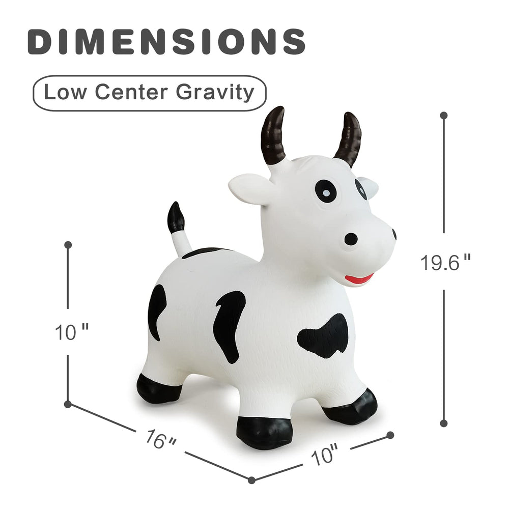 HotMax bouncy cow hopper deflated, ready for storage or travel